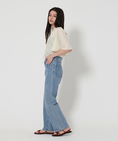 ブラウス シャツ 「EMMEL REFINES」EM タックフレアスリーブ レースアップ ブラウス レディース UNITED ARROWS green label relaxing｜<EMMEL REFINES>EM タック