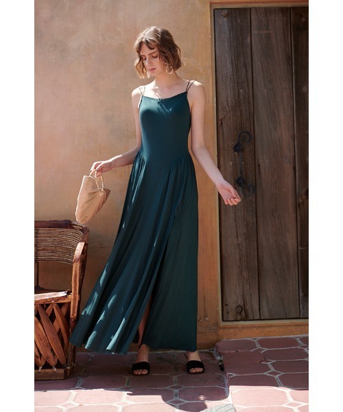 Estella.K（エステラケー）の「Sun Kissed Maxi dress カットロングドレス（ワンピース・レディース・ブルーグレー/ブラック/グリーン/ブルー系/パープル/ブラウン/ライトベージュ・FREE）」の5枚目の写真
