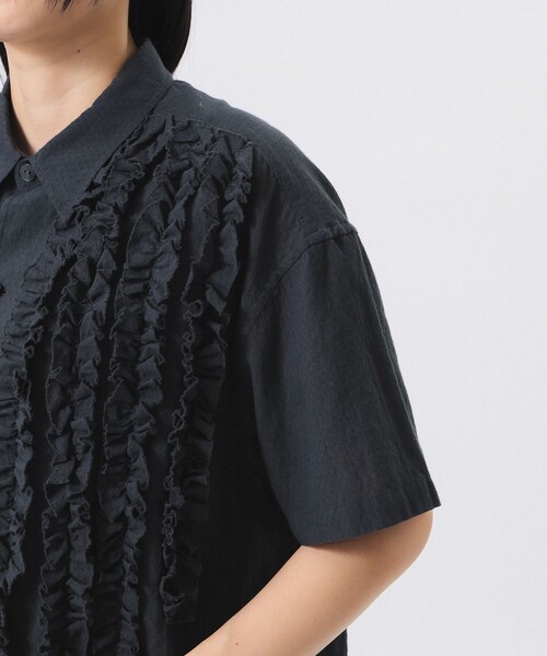 BEAMS BOY（ビームスボーイ）の「ドビー フリル ショートスリーブ（シャツ/ブラウス・レディース・オフホワイト/チャコールグレー・ONE SIZE）」の14枚目の写真