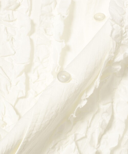 BEAMS BOY（ビームスボーイ）の「ドビー フリル ショートスリーブ（シャツ/ブラウス・レディース・オフホワイト/チャコールグレー・ONE SIZE）」の20枚目の写真