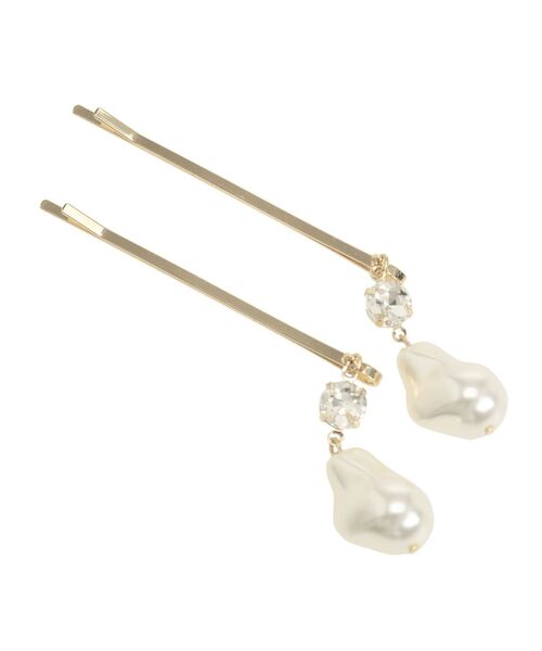 CALNAMUR（カルナムール）の「FAKE PEARL×BIJOU PIN/フェイクパール×ビジューピン（ヘアピン・レディース・ゴールド・FREE）」の2枚目の写真