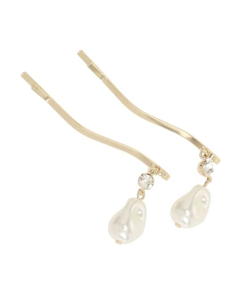 CALNAMUR（カルナムール）の「FAKE PEARL×BIJOU PIN/フェイクパール×ビジューピン（ヘアピン・レディース・ゴールド・FREE）」の3枚目の写真