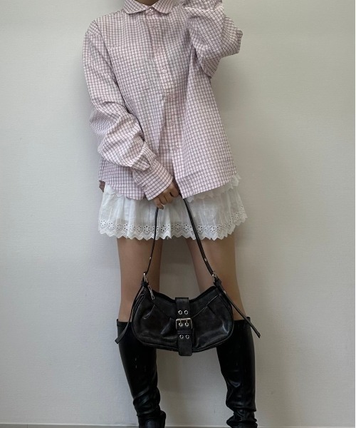 nemne store(ネンネストア)の「【sepup】マルエリチェックシャツ(シャツ/ブラウス・レディース・ピンク系/サックスブルー系・MEDIUM/SMALL)」の4枚目の写真