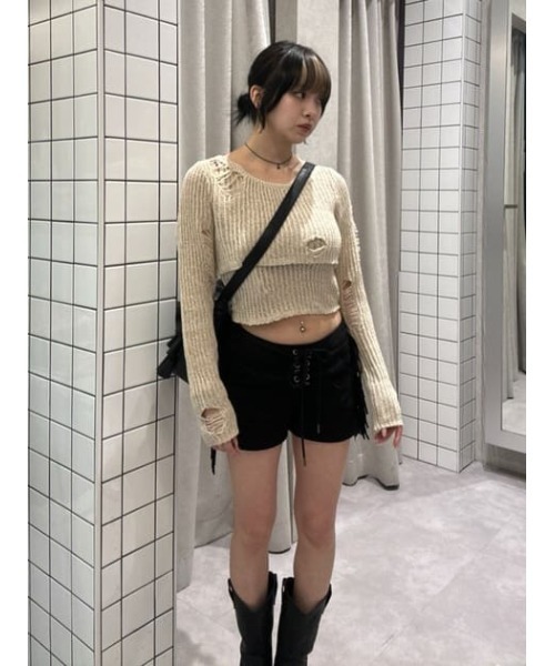 セール】FRINGE LACE UP ショートパンツ（その他パンツ）｜LAGUA
