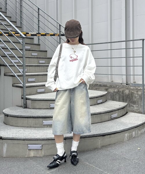 TOKYOGIRL（トーキョーガール）の「WEB限定/2サイズ【TOKYO GIRL/東京ガール】3D刺繍ロゴクルー（スウェット・レディース・ホワイト/ブラック/グレー・MEDIUM/LARGE）」の15枚目の写真