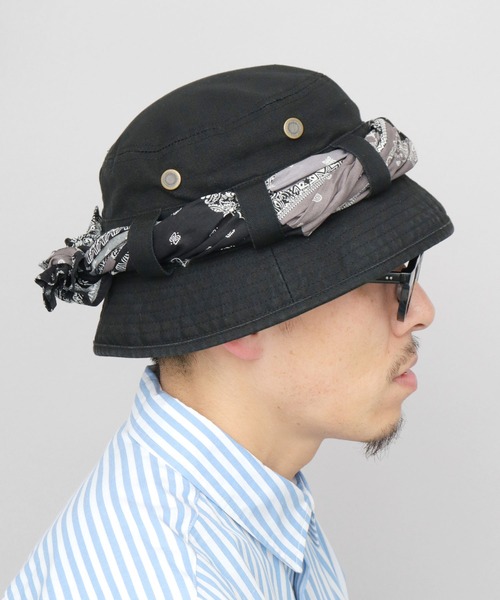 ReqHatter(レックハッター)の「バンダナ付き ジャングルハット(ハット・メンズ・ホワイト/ブラック/カーキ・FREE)」の19枚目の写真