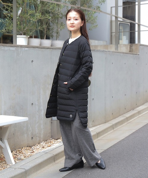 BEAMS HEART（ビームスハート）の「【ベストセラー】フレンチ ダウン ロングコート　軽量（ダウンジャケット/コート・レディース・ブラック/ベージュ/グリーン系その他5・SMALL/MEDIUM/LARGE）」の4枚目の写真