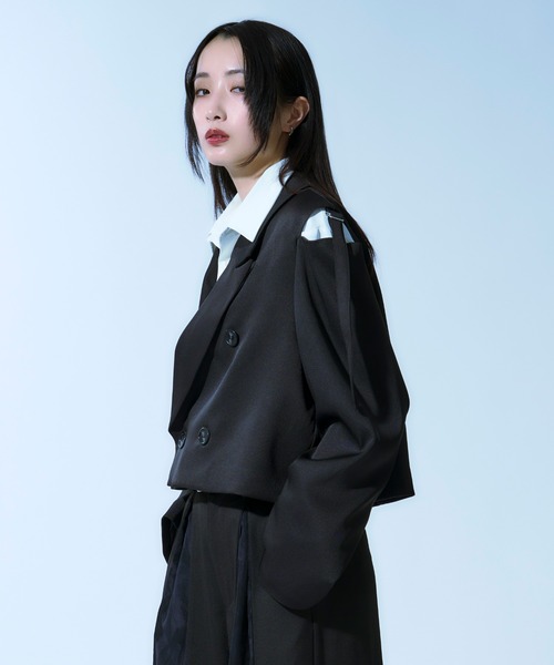 Ellno Loset（エルノロゼット）の「ショルダーベルトショートジャケット/SET UP対応（テーラードジャケット・メンズ・ブラック/ブルー系その他/グリーン・X-SMALL/SMALL/MEDIUM/LARGE）」の19枚目の写真