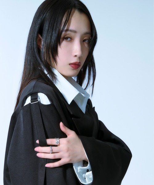 Ellno Loset（エルノロゼット）の「ショルダーベルトショートジャケット/SET UP対応（テーラードジャケット・メンズ・ブラック/ブルー系その他/グリーン・X-SMALL/SMALL/MEDIUM/LARGE）」の22枚目の写真