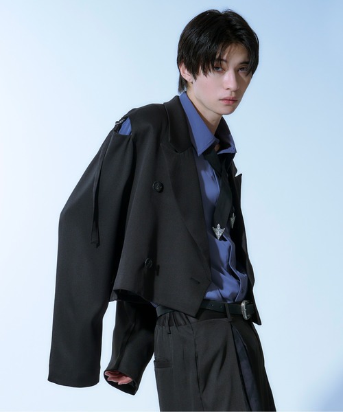 Ellno Loset（エルノロゼット）の「ショルダーベルトショートジャケット/SET UP対応（テーラードジャケット・メンズ・ブラック/ブルー系その他/グリーン・X-SMALL/SMALL/MEDIUM/LARGE）」の13枚目の写真