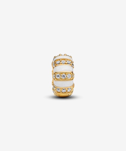 Pandora チャーム　クリップチャーム　ゴールド ストーン ＆ エナメル クリップ チャーム （ゴールド）（チャーム