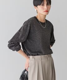 ラメ入りクルーネックニットプルオーバー