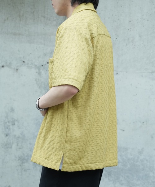 UNION STATION（ユニオンステーション）の「アーガイルJQDオープンカラー半袖シャツ（シャツ/ブラウス・メンズ・ブラック/チャコールグレー/パープル/イエロー/ホワイト/ブラウン・M/L/LL）」の21枚目の写真