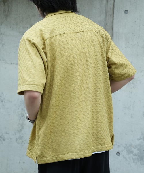 UNION STATION（ユニオンステーション）の「アーガイルJQDオープンカラー半袖シャツ（シャツ/ブラウス・メンズ・ブラック/チャコールグレー/パープル/イエロー/ホワイト/ブラウン・M/L/LL）」の22枚目の写真