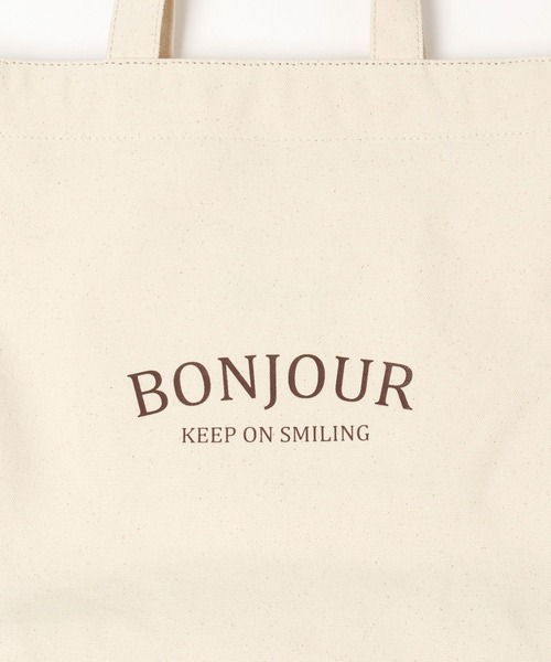 GLOBAL WORK（グローバルワーク）の「ロゴキャンバス2WAYトート/ 286153（トートバッグ・レディース・ボルドー/ベージュ/アイボリー/ブラウン系その他/ブラック・ONE SIZE）」の9枚目の写真