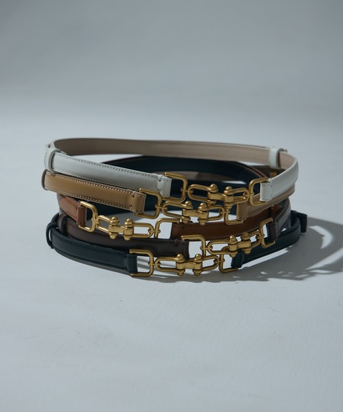 【Alaia】リング付きベルト ALAÏA BLACK BIKER DOUBLE BELT IN NUBUCK | ALAÏA AL