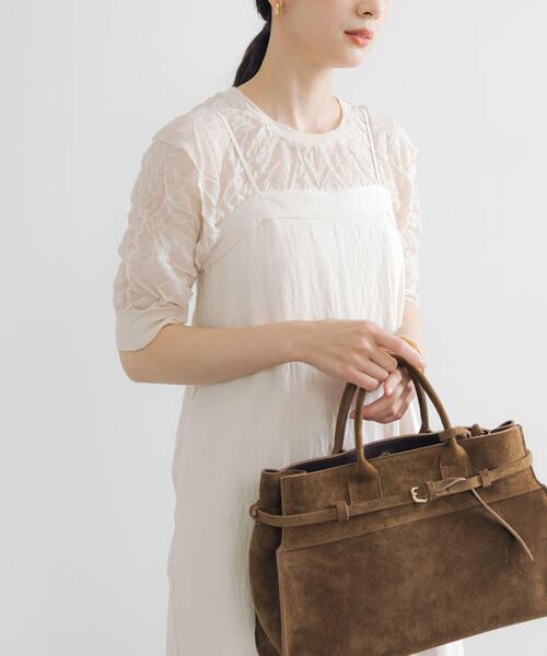 URBAN RESEARCH(アーバンリサーチ)の「new basic リネン混ワッシャーハーフスリーブニット(ニット/セーター・レディース・イエロー/ベージュ系その他/グレー系その他・FREE)」の5枚目の写真