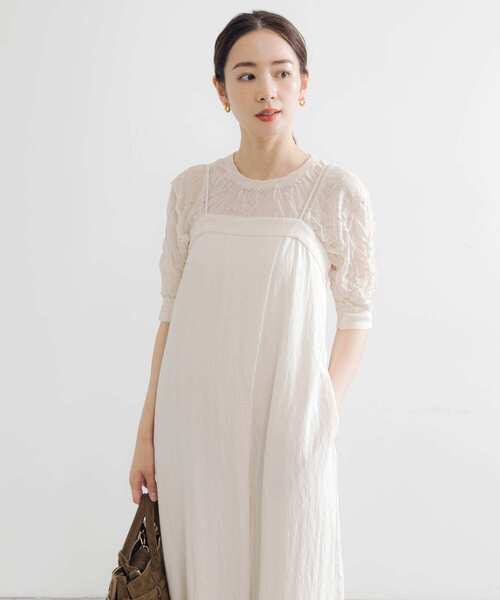 セール】new basic リネン混ワッシャーハーフスリーブニット