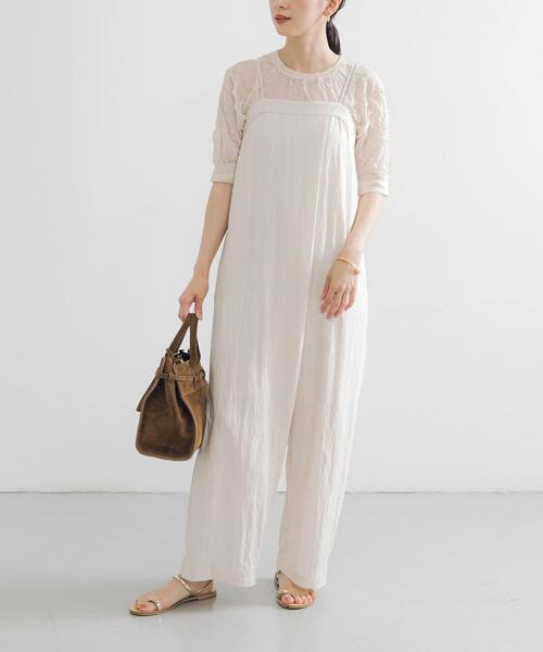 URBAN RESEARCH(アーバンリサーチ)の「new basic リネン混ワッシャーハーフスリーブニット(ニット/セーター・レディース・イエロー/ベージュ系その他/グレー系その他・FREE)」の9枚目の写真