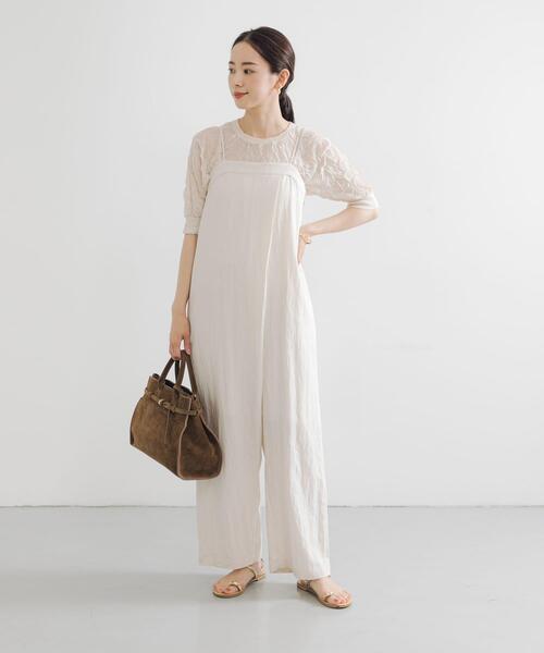 URBAN RESEARCH(アーバンリサーチ)の「new basic リネン混ワッシャーハーフスリーブニット(ニット/セーター・レディース・イエロー/ベージュ系その他/グレー系その他・FREE)」の10枚目の写真