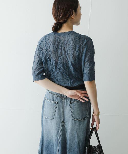 URBAN RESEARCH(アーバンリサーチ)の「new basic リネン混ワッシャーハーフスリーブニット(ニット/セーター・レディース・イエロー/ベージュ系その他/グレー系その他・FREE)」の16枚目の写真