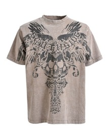 STYLISE（スタイライズ）の「【BREATH / ブレス】SKULL WING LOGO  TEE / ダスト [BR25SS-C5006（Tシャツ/カットソー）」