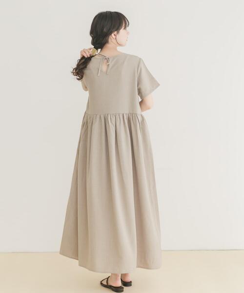 ドライクリーニング済み♡セブンテン M リネンライク ワンピース 半袖 タグあり ITEMS URBANRESEARCH（アイテムズ アーバンリサーチ）の「リネンライク