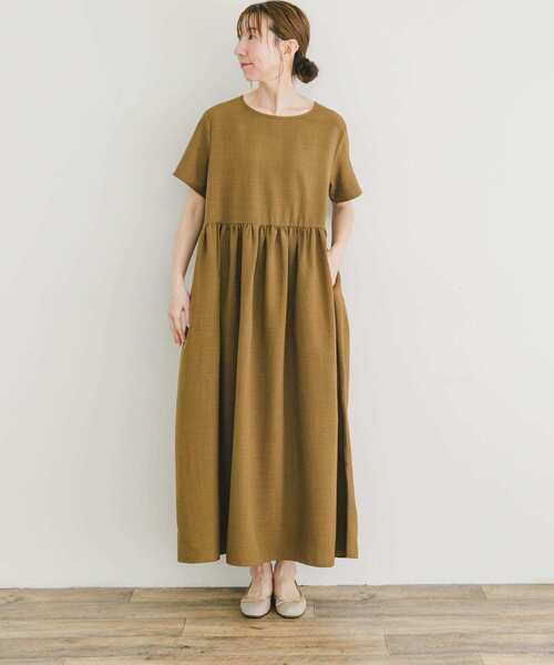 アーバンリサーチ URBAN RESEARCHリネンライクレイヤードワンピース リネンライクレイヤードワンピース（マキシ丈/ロングワンピース