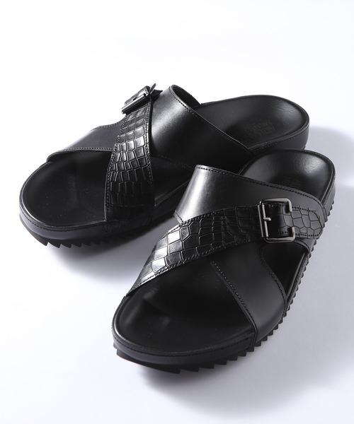 MEN'S BIGI（メンズビギ）の「【Artesanos/アルテサノス】別注 レザークロスストラップサンダル（サンダル・メンズ・ブラウン/ブラック・02/03）」の2枚目の写真