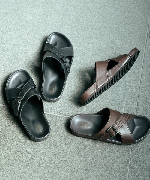 MEN'S BIGI（メンズビギ）の「【Artesanos/アルテサノス】別注 レザークロスストラップサンダル（サンダル・メンズ・ブラウン/ブラック・02/03）」の5枚目の写真