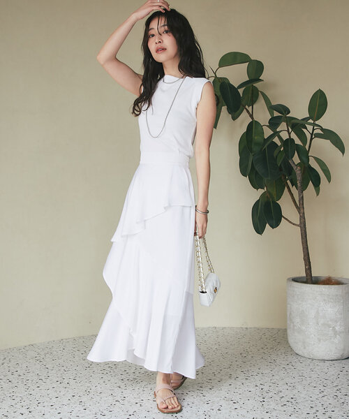 【新品タグ付き】La boutique BonBon アシメラッフルスカート La boutique Bonbon スカート 「美シルエット」アシメラッフル