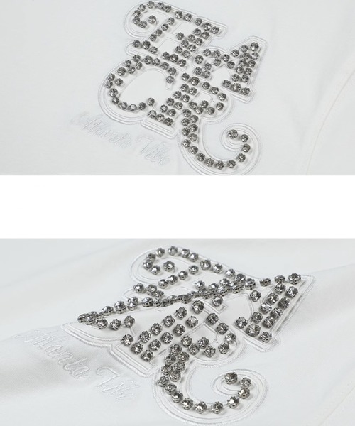 CHANEL ホワイト Tシャツ Mサイズ ストーン装飾 CHANEL ホワイト Tシャツ Mサイズ ストーン装飾 CHANEL Tシャツ