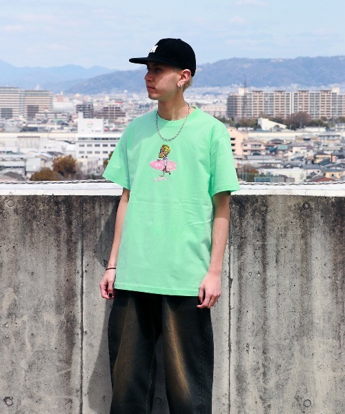 MELLOW（メロー）の「Mr.MARVIE SS TEE（Tシャツ/カットソー・メンズ・ブラック/ホワイト/グリーン/ピンク・M/L/XL）」の5枚目の写真
