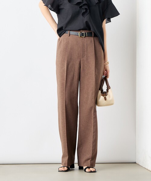 NOLLEY’S（ノーリーズ）の「《セットアップ対応》ウォッシャブルドライトロピカルセミワイド美脚パンツ（その他パンツ・レディース・ネイビー/ブラウン/ベージュ・36/38/40）」の3枚目の写真