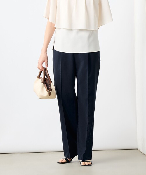 NOLLEY’S（ノーリーズ）の「《セットアップ対応》ウォッシャブルドライトロピカルセミワイド美脚パンツ（その他パンツ・レディース・ネイビー/ブラウン/ベージュ・36/38/40）」の7枚目の写真