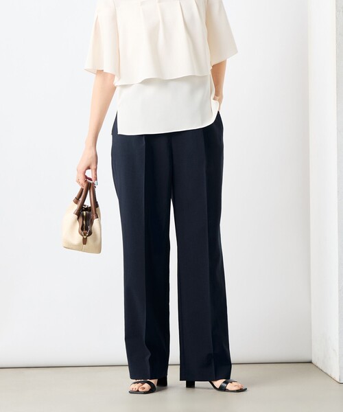 NOLLEY’S（ノーリーズ）の「《セットアップ対応》ウォッシャブルドライトロピカルセミワイド美脚パンツ（その他パンツ・レディース・ネイビー/ブラウン/ベージュ・36/38/40）」の10枚目の写真