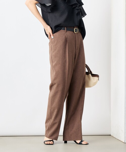 NOLLEY’S（ノーリーズ）の「《セットアップ対応》ウォッシャブルドライトロピカルセミワイド美脚パンツ（その他パンツ・レディース・ネイビー/ブラウン/ベージュ・36/38/40）」の16枚目の写真