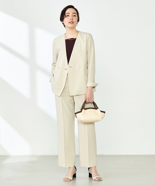 NOLLEY’S（ノーリーズ）の「《セットアップ対応》ウォッシャブルドライトロピカルセミワイド美脚パンツ（その他パンツ・レディース・ネイビー/ブラウン/ベージュ・36/38/40）」の19枚目の写真