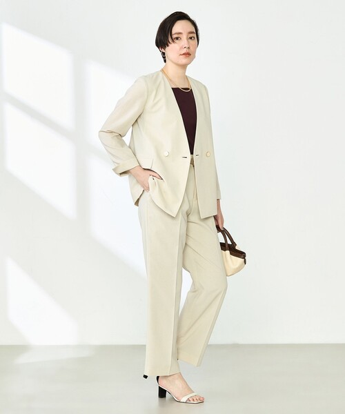 NOLLEY’S（ノーリーズ）の「《セットアップ対応》ウォッシャブルドライトロピカルセミワイド美脚パンツ（その他パンツ・レディース・ネイビー/ブラウン/ベージュ・36/38/40）」の22枚目の写真