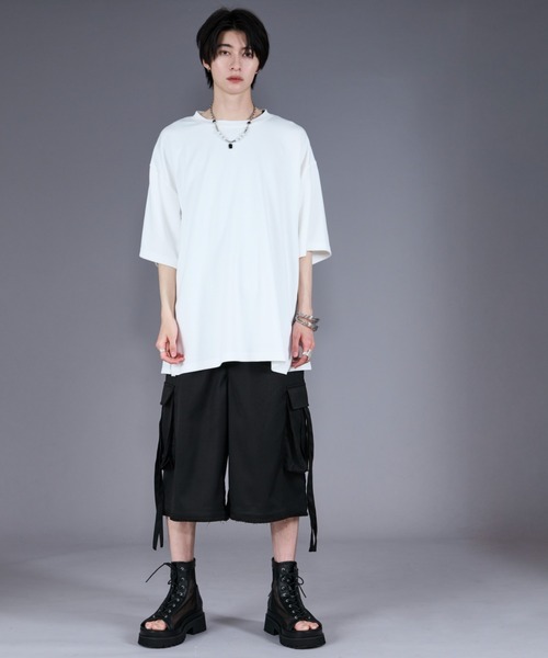Ellno Loset(エルノロゼット)の「2WAYサイドジップポンチTシャツ(Tシャツ/カットソー・メンズ・レッド/ブラック/オフホワイト・LARGE/MEDIUM/SMALL)」の13枚目の写真