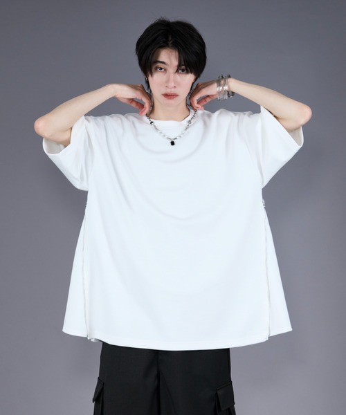 Ellno Loset(エルノロゼット)の「2WAYサイドジップポンチTシャツ(Tシャツ/カットソー・メンズ・レッド/ブラック/オフホワイト・LARGE/MEDIUM/SMALL)」の7枚目の写真