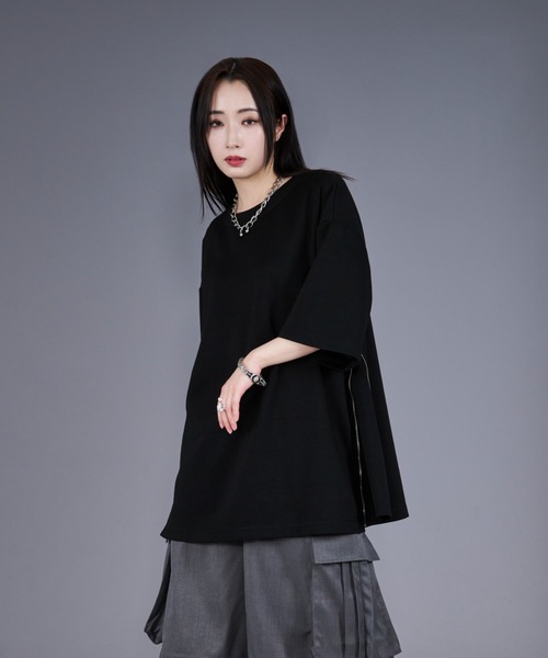 Ellno Loset(エルノロゼット)の「2WAYサイドジップポンチTシャツ(Tシャツ/カットソー・メンズ・レッド/ブラック/オフホワイト・LARGE/MEDIUM/SMALL)」の14枚目の写真