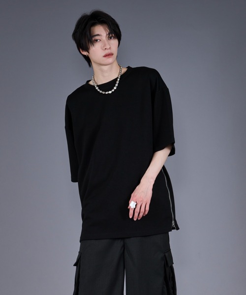 Ellno Loset(エルノロゼット)の「2WAYサイドジップポンチTシャツ(Tシャツ/カットソー・メンズ・レッド/ブラック/オフホワイト・LARGE/MEDIUM/SMALL)」の20枚目の写真