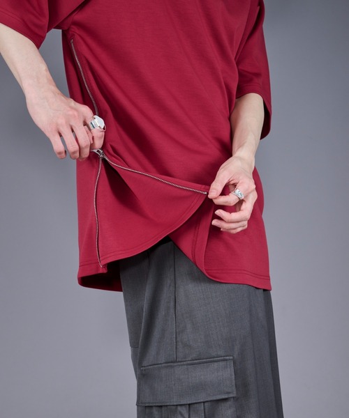 2WAYサイドジップポンチTシャツ（Tシャツ/カットソー）｜Ellno Loset