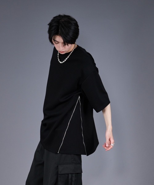 2WAYサイドジップポンチTシャツ（Tシャツ/カットソー）｜Ellno Loset