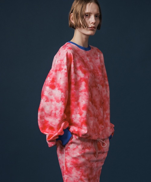 NON TOKYO（ノントーキョー）の「PRINT FLEECE PULLOVER TOP（スウェット・レディース・ピンク/ホワイト×グリーン/ホワイト×ブルー・FREE）」の3枚目の写真