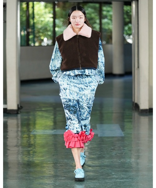 NON TOKYO（ノントーキョー）の「PRINT FLEECE PULLOVER TOP（スウェット・レディース・ピンク/ホワイト×グリーン/ホワイト×ブルー・FREE）」の4枚目の写真