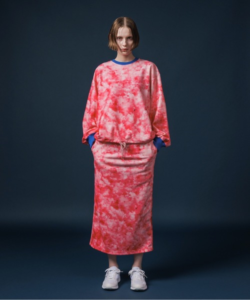 NON TOKYO（ノントーキョー）の「PRINT FLEECE PULLOVER TOP（スウェット・レディース・ピンク/ホワイト×グリーン/ホワイト×ブルー・FREE）」の6枚目の写真