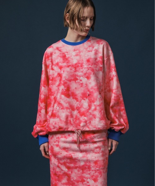 NON TOKYO（ノントーキョー）の「PRINT FLEECE PULLOVER TOP（スウェット・レディース・ピンク/ホワイト×グリーン/ホワイト×ブルー・FREE）」の9枚目の写真