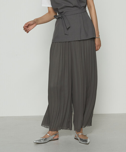 K.T KIYOKO TAKASE(キヨコタカセ)の「シフォン×シャンブレーカッセン リバーシブルパンツ(その他パンツ・レディース・グリーン/ブラック/チャコール/ネイビー/グリーン系その他/グレー系その他2・9号/7号)」の4枚目の写真